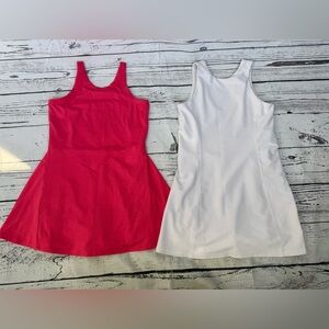Lot Of 2 Old Navy Active Girls Powerpress Athletic Skort Dress Coral White 10-12